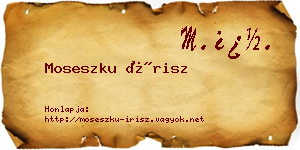 Moseszku Írisz névjegykártya